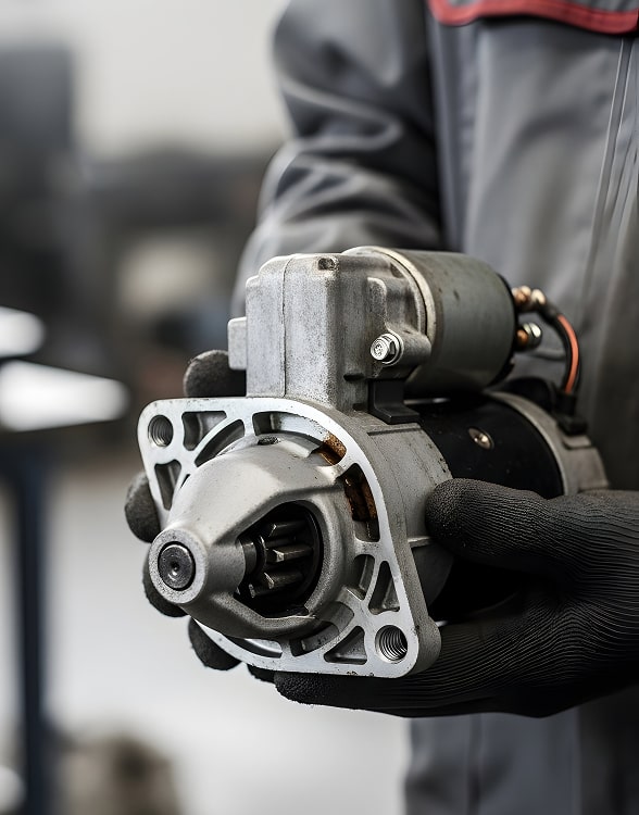 Repararea și înlocuirea demarorului camionului în Germania